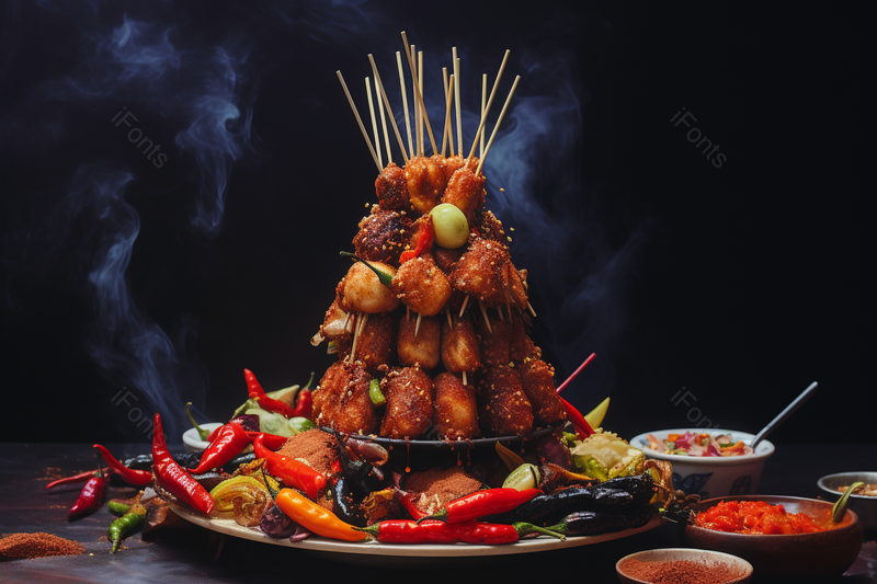 麻辣火锅串串靠窗肉串撸串火锅新鲜食材拍摄,高清,摄影图,摄影图片,图片大全,摄影图免费下载